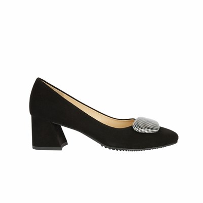 Brunate Button Accessory Pumps Dam Svarta | VKO-238951