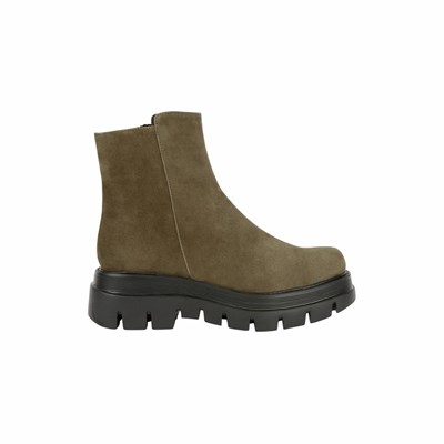 Brunate Combat Boot Platta Skor Dam Grå Bruna | DYI-607598