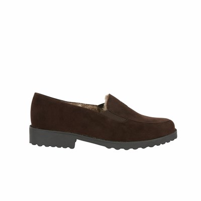 Brunate Lambskin Fodrade Klassiska Model Platta Skor Dam Bruna | YVH-382456