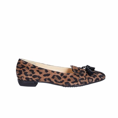 Brunate Platta Platta Skor Dam Leopard | UHM-426809