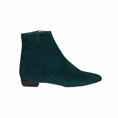 Brunate Pointy Platta Skor Dam Gröna | EXD-934156