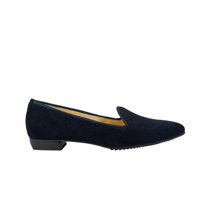 Brunate Pointy Tofflor Trend Platta Platta Skor Dam Blå | EQZ-198265