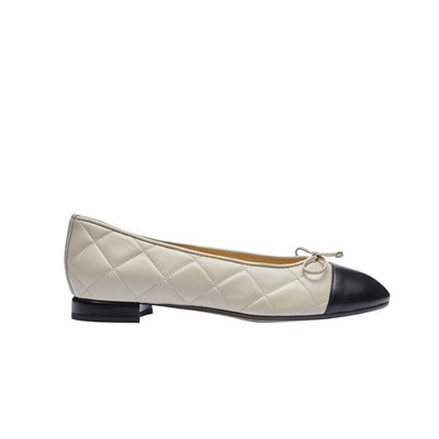 Brunate Quiltad Platta Shoes Platta Skor Dam Beige | RJH-901657