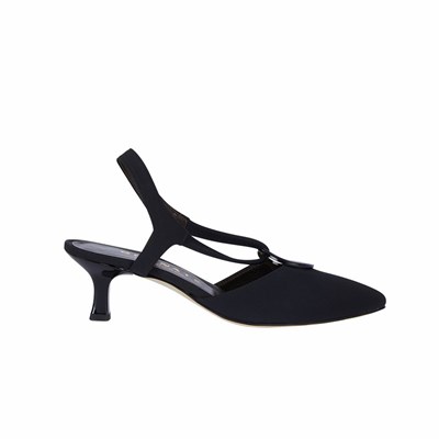 Brunate Slingback With Ring Pumps Dam Svarta | UBK-035687