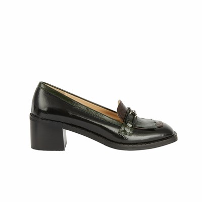 Brunate Squared Loafer On A Heel Pumps Dam Svarta | OQF-456732